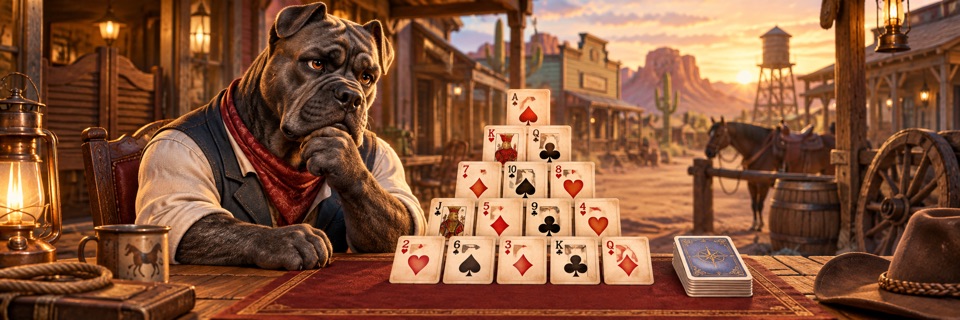 Western-themed mascot artwork for Pyramid Solitaire